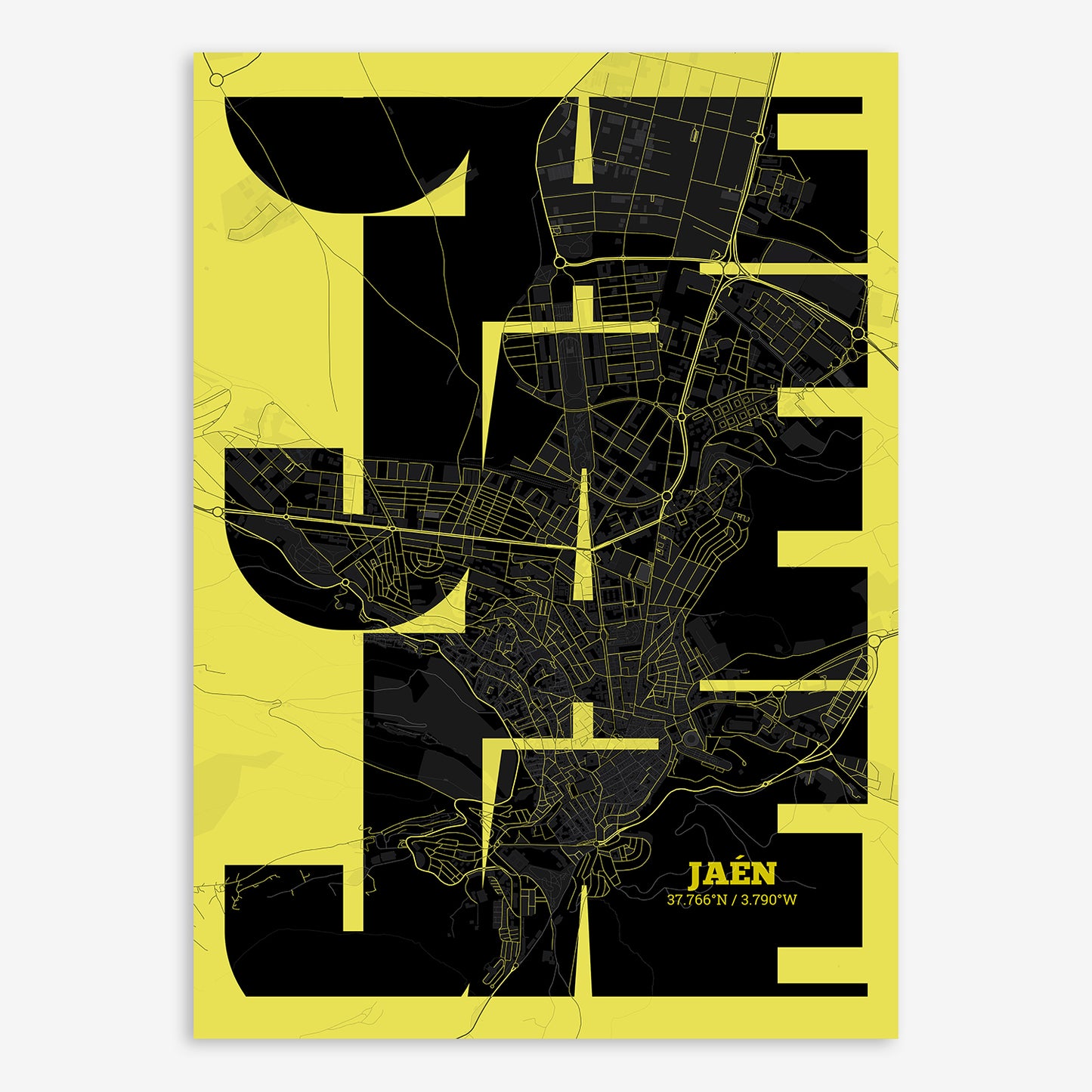 Jaen Map V03 Night / Frame / Yes