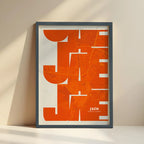 Artistic poster of Jaén with geometric typography - Personalized decoration