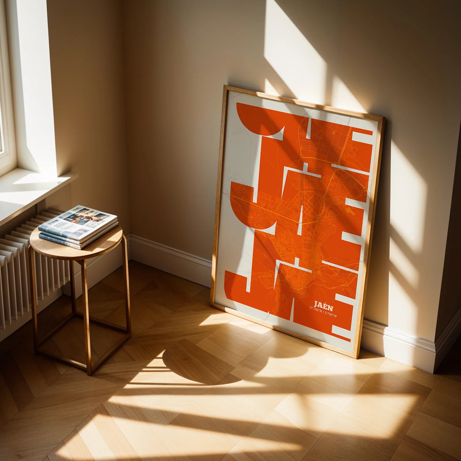 Artistic poster of Jaén with geometric typography - Personalized decoration