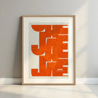 Artistic poster of Jaén with geometric typography - Personalized decoration