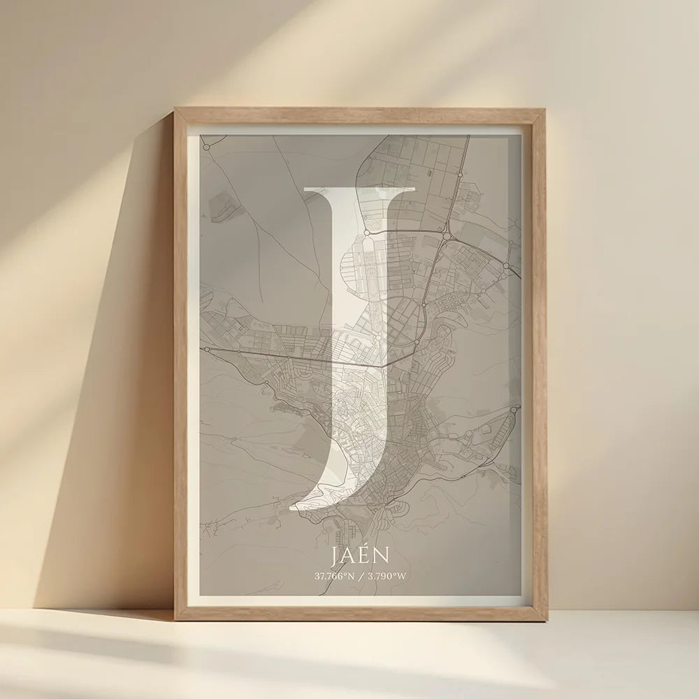 Elegant print of Jaén – Minimalist and sophisticated poster