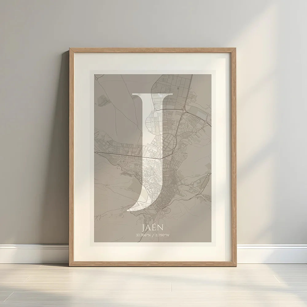 Elegant print of Jaén – Minimalist and sophisticated poster