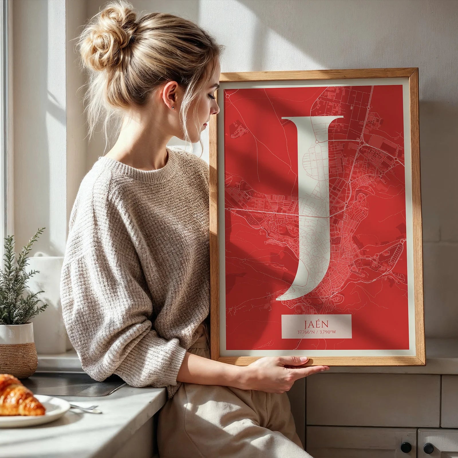 Elegant print of Jaén – Minimalist and sophisticated poster