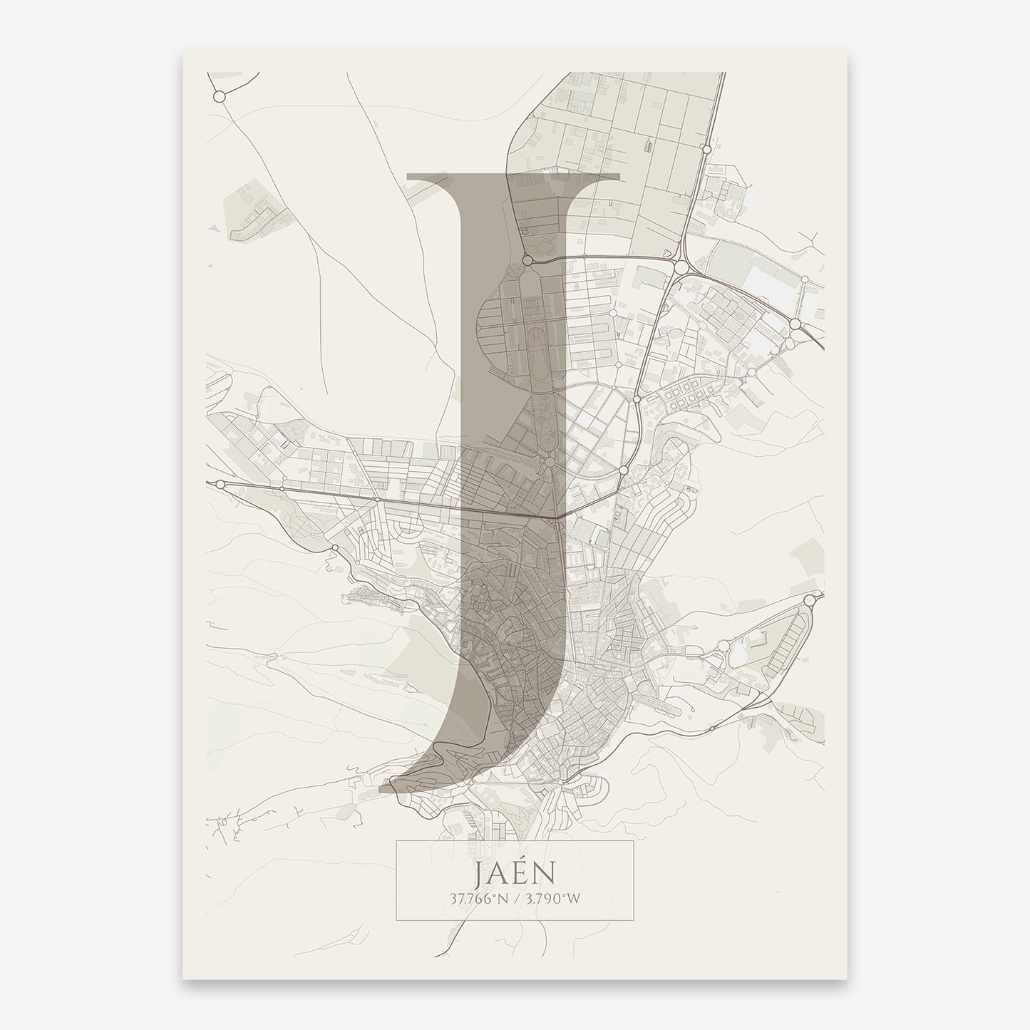 Jaen Map V06 Rustic / No Frame / No