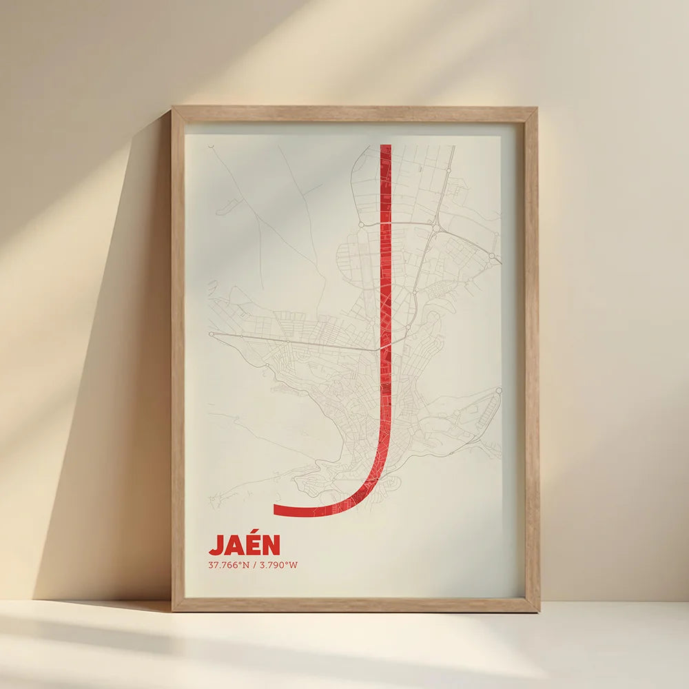 Decorative poster of Jaén – Ultra-fine typographic art