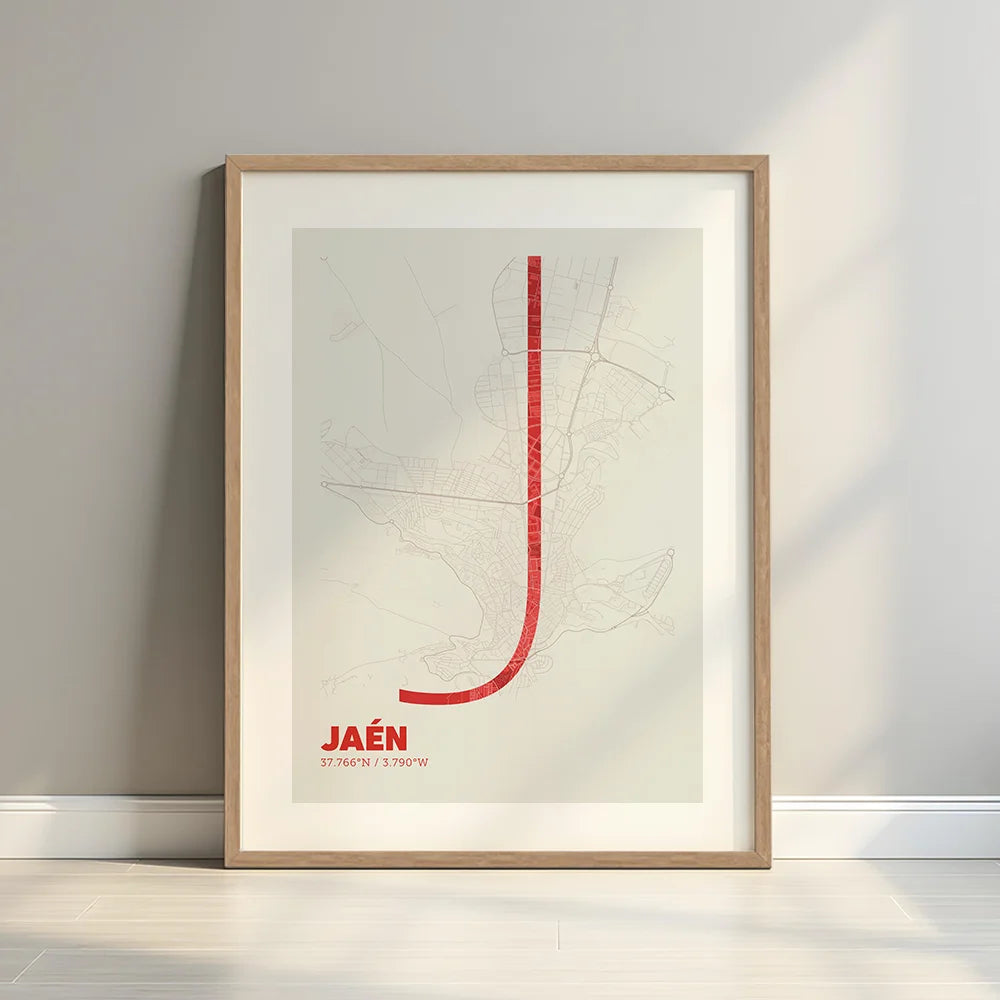 Decorative poster of Jaén – Ultra-fine typographic art