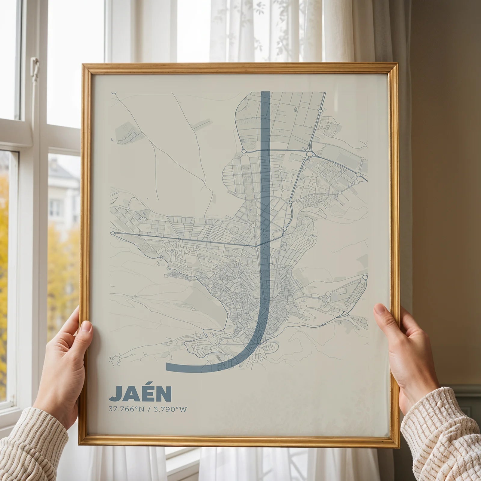 Decorative poster of Jaén – Ultra-fine typographic art