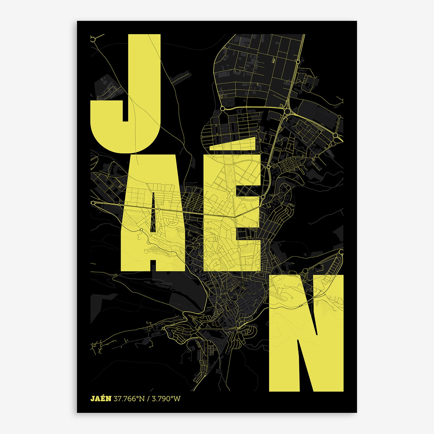 Jaen Map V08 Night / No Frame / No