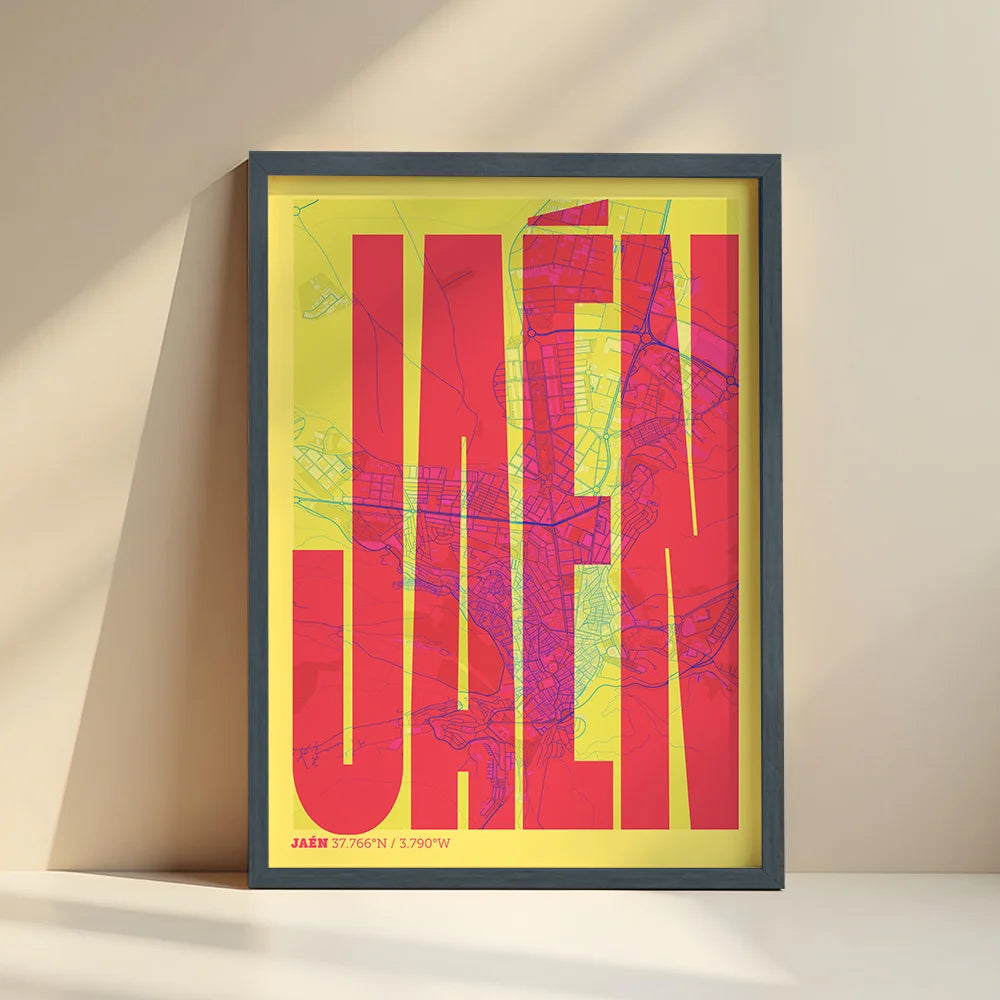 Graphic souvenir of Jaén – Contemporary typographic print