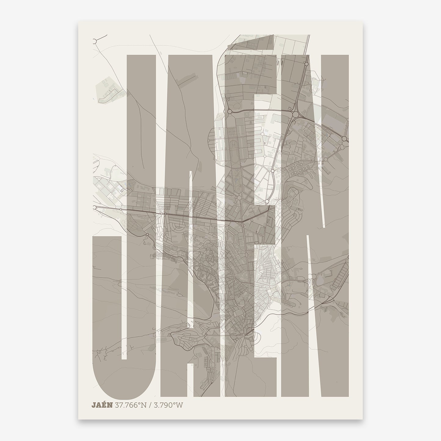 Jaen Map V09 Rustic / Frame / No