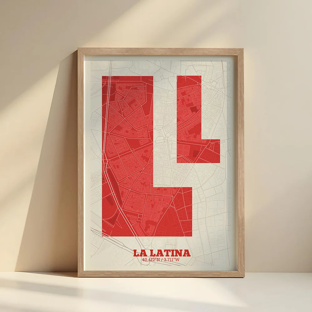 Decorative print of La Latina, Madrid – Modern typographic art