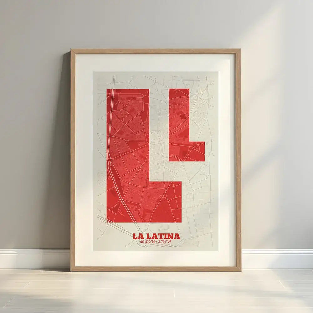 Lámina decorativa de La Latina, Madrid – Arte tipográfico moderno