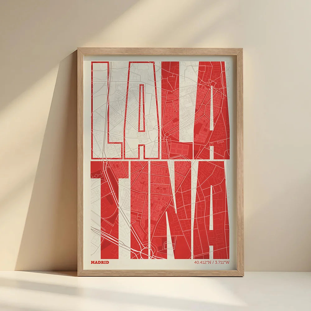 Recuerdo gráfico de La Latina, Madrid – Lámina tipográfica contemporánea