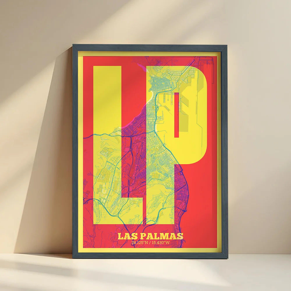 Decorative print of Las Palmas – Modern typographic art