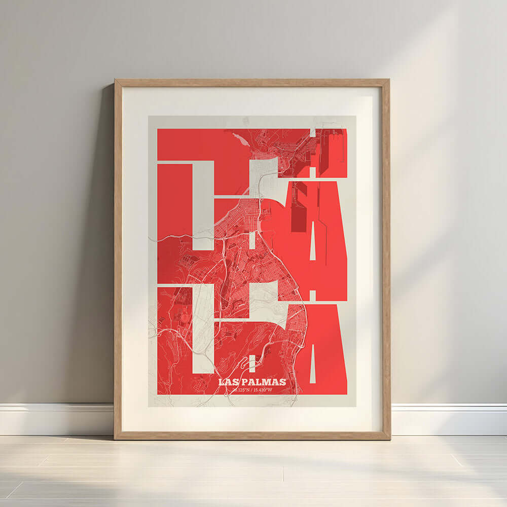 Ilustración de Las Palmas con tipografía geométrica – "Las Letras Inseparables"