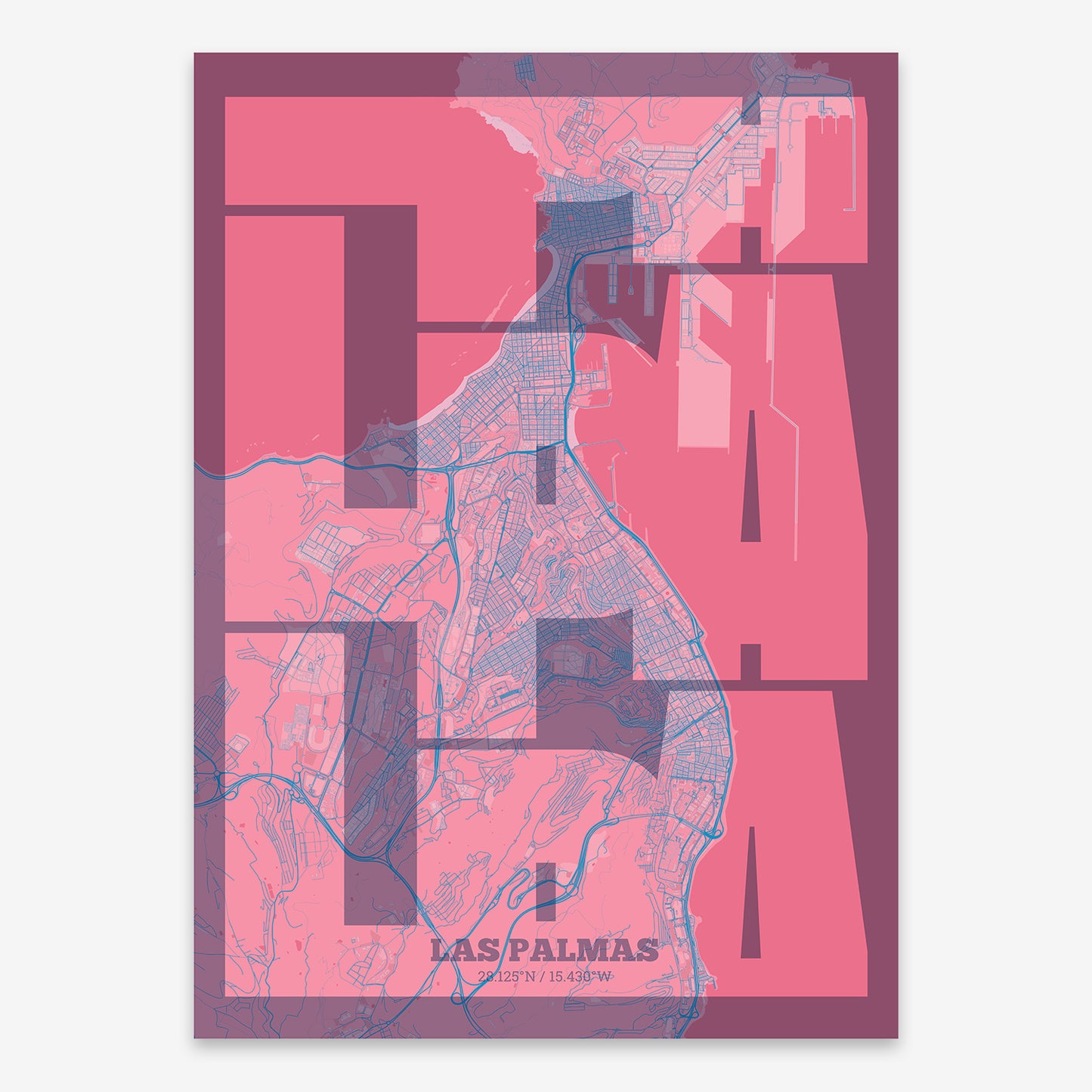 Las Palmas Map V03 Tuscan / Frame / Yes