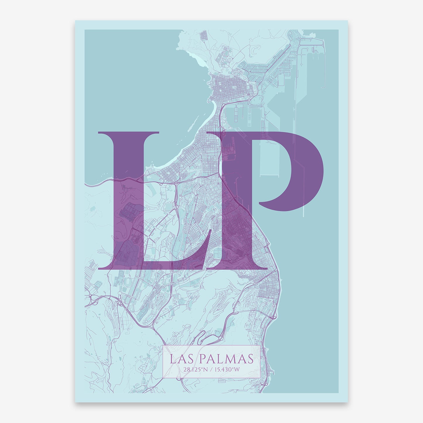 Las Palmas Map V06 Shabby / Frame / No