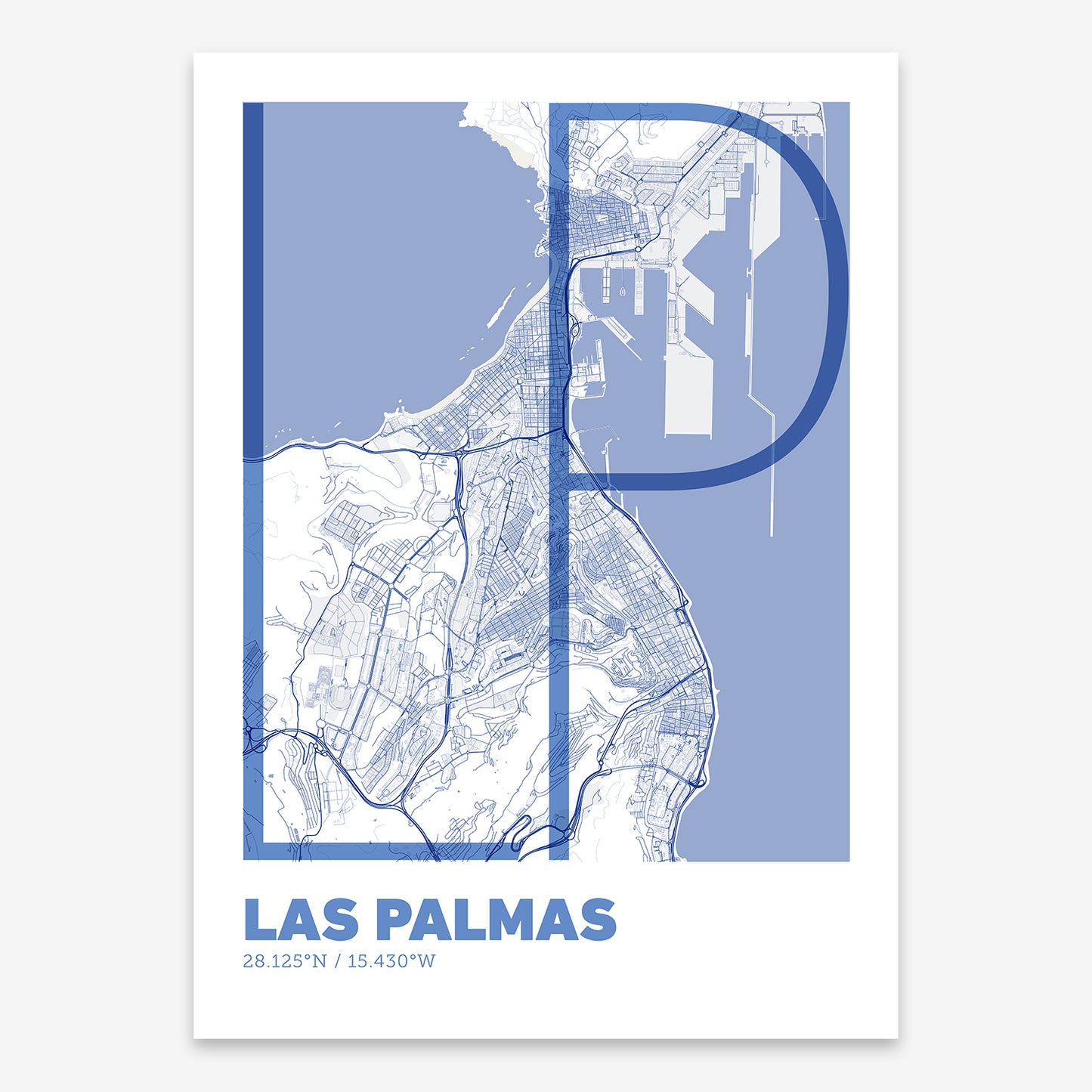 Las Palmas Map V07 Med / No Frame / No