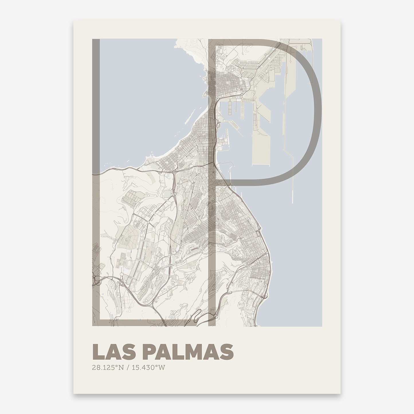 Las Palmas Map V07 Rustic / No Frame / No