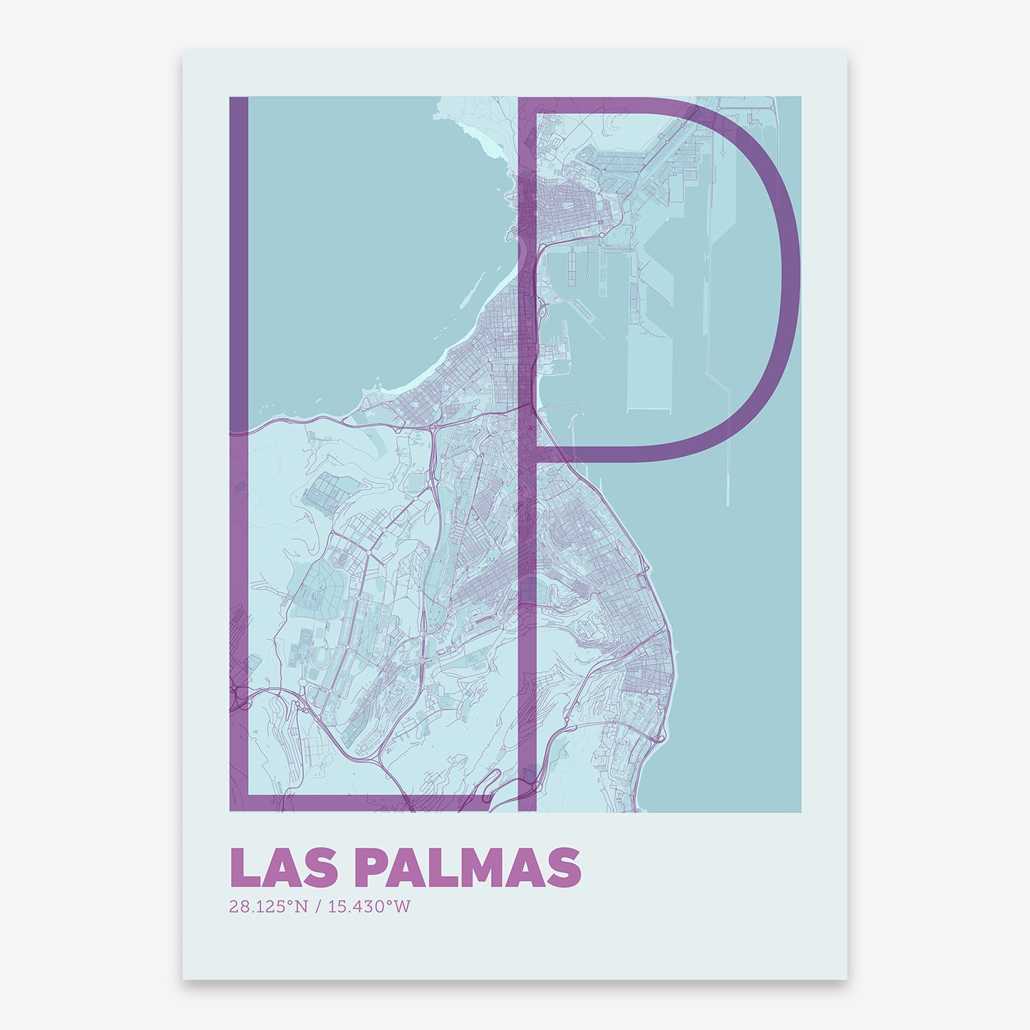 Las Palmas Map V07 Shabby / No Frame / No