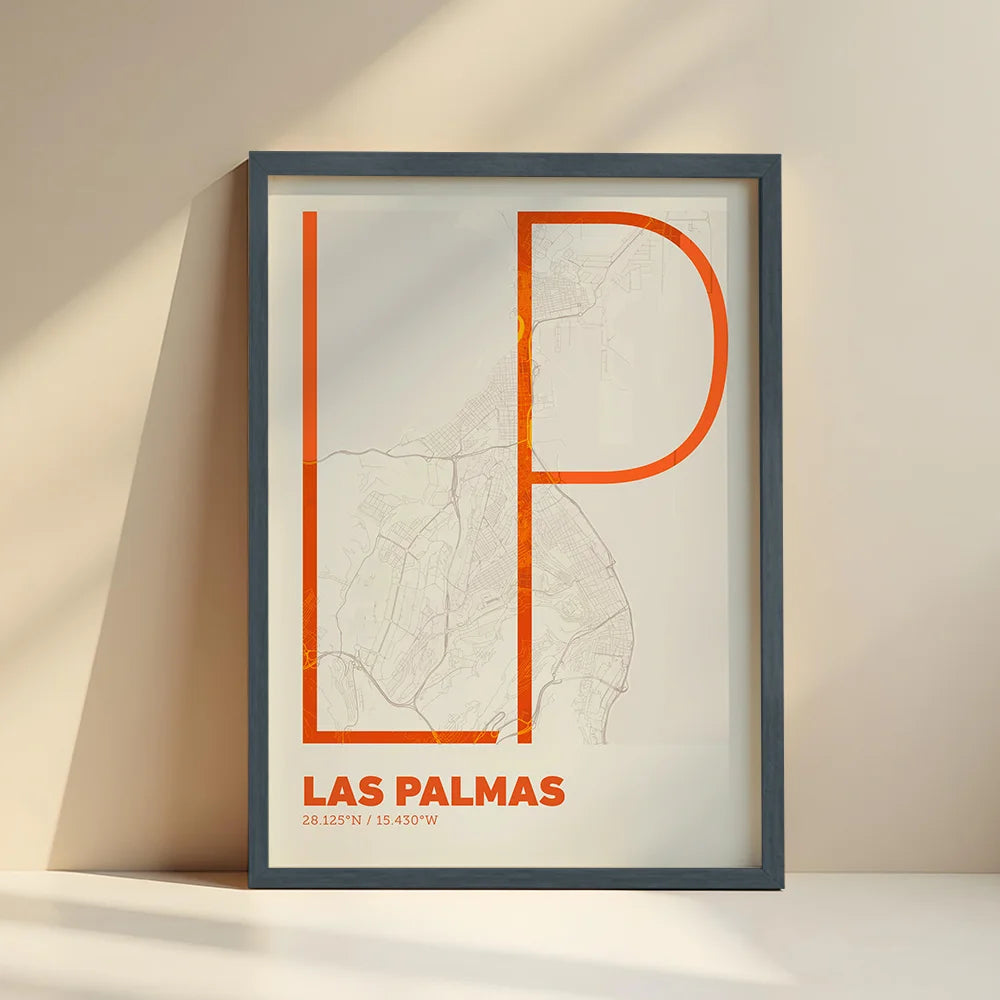 Decorative poster of Las Palmas – Ultra-thin typographic art