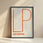 Decorative poster of Las Palmas – Ultra-thin typographic art
