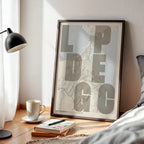 Lámina creativa de Las Palmas – Diseño gráfico y tipografía sobre mapa