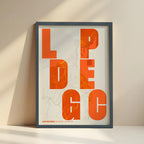 Creative print of Las Palmas – Graphic design and typography on a map