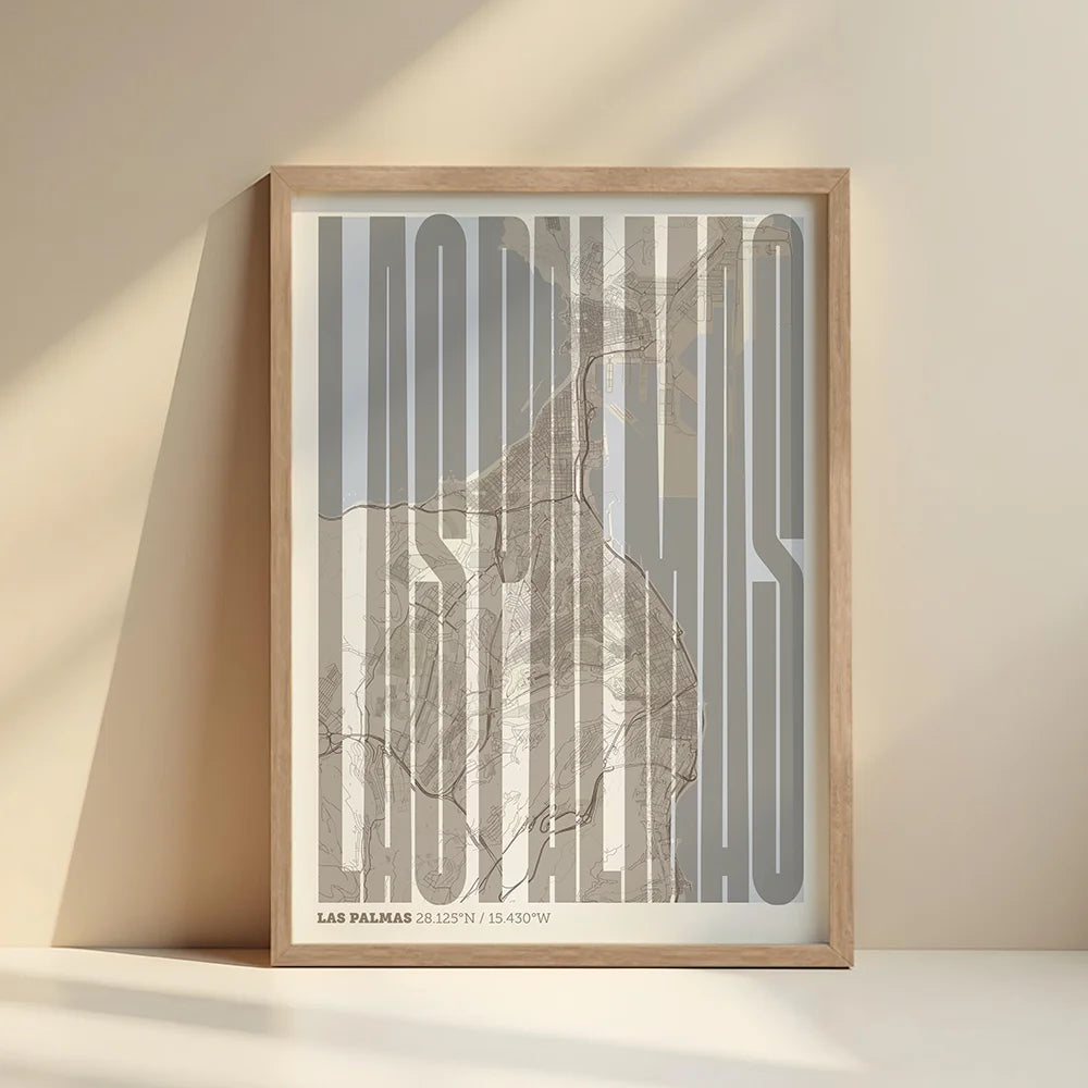 Graphic souvenir of Las Palmas – Contemporary typographic print