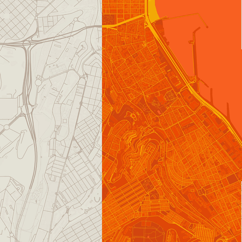 Detalle de la lámina tipográfica de Las Palmas de Gran Canaria, textura del papel Giclée