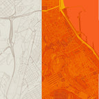 Detalle de la lámina tipográfica de Las Palmas de Gran Canaria, textura del papel Giclée
