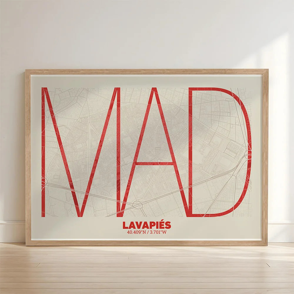 Poster of Lavapiés, Madrid – Ultra-fine typographic art