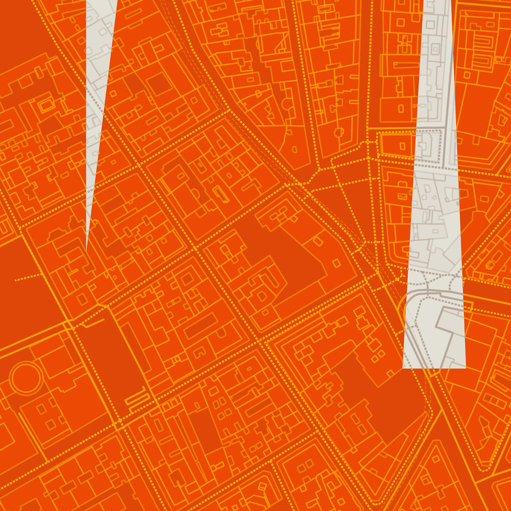 Detalle de la lámina tipográfica de Lavapiés, textura del papel Giclée