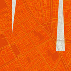 Detalle de la lámina tipográfica de Lavapiés, textura del papel Giclée