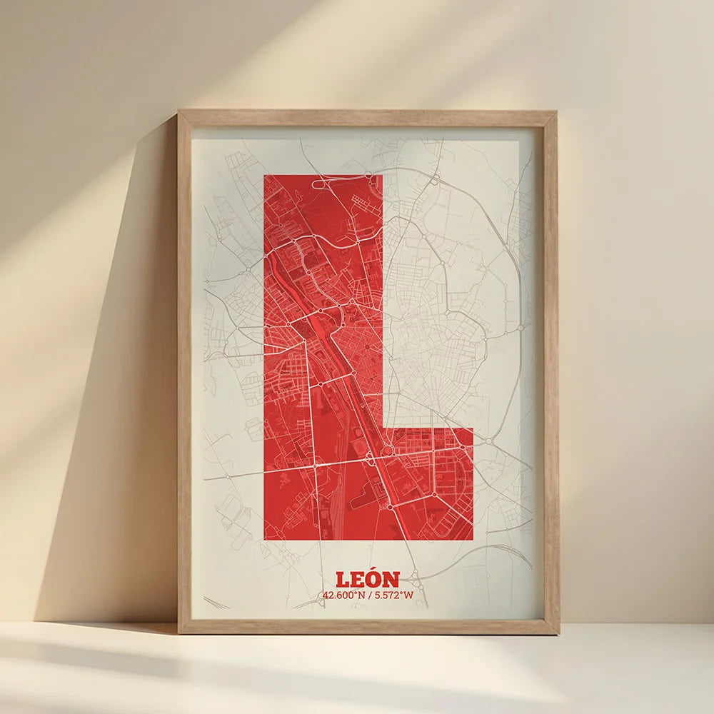Decorative print of Leon – Modern typographic art