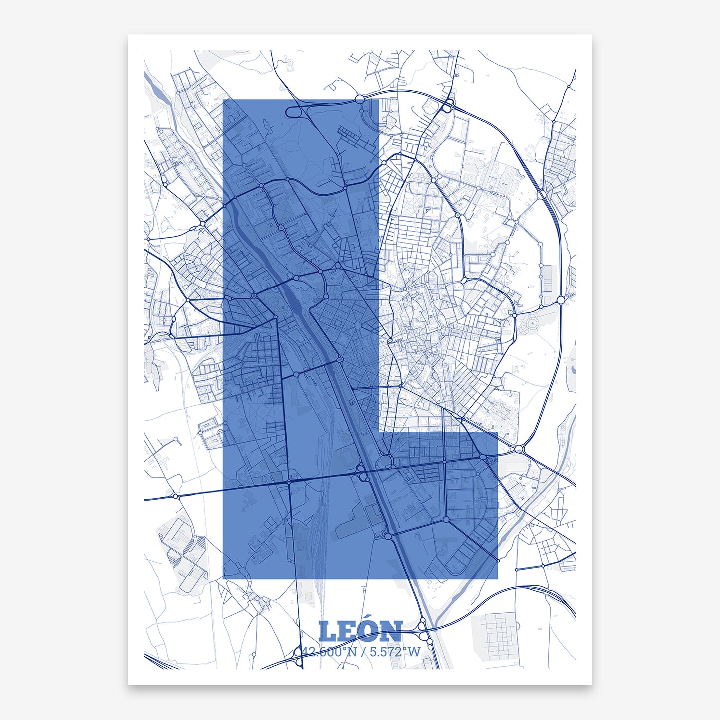 Leon Map V02 Med / Frame / Yes