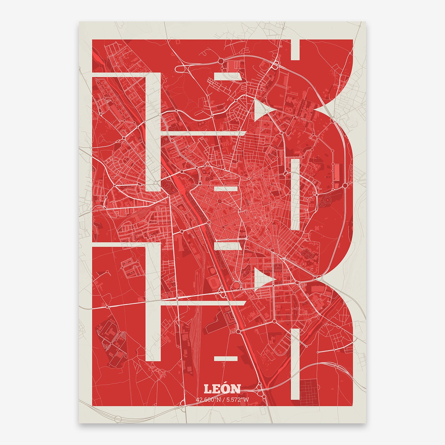 Leon Map V03 Boho / No Frame / No