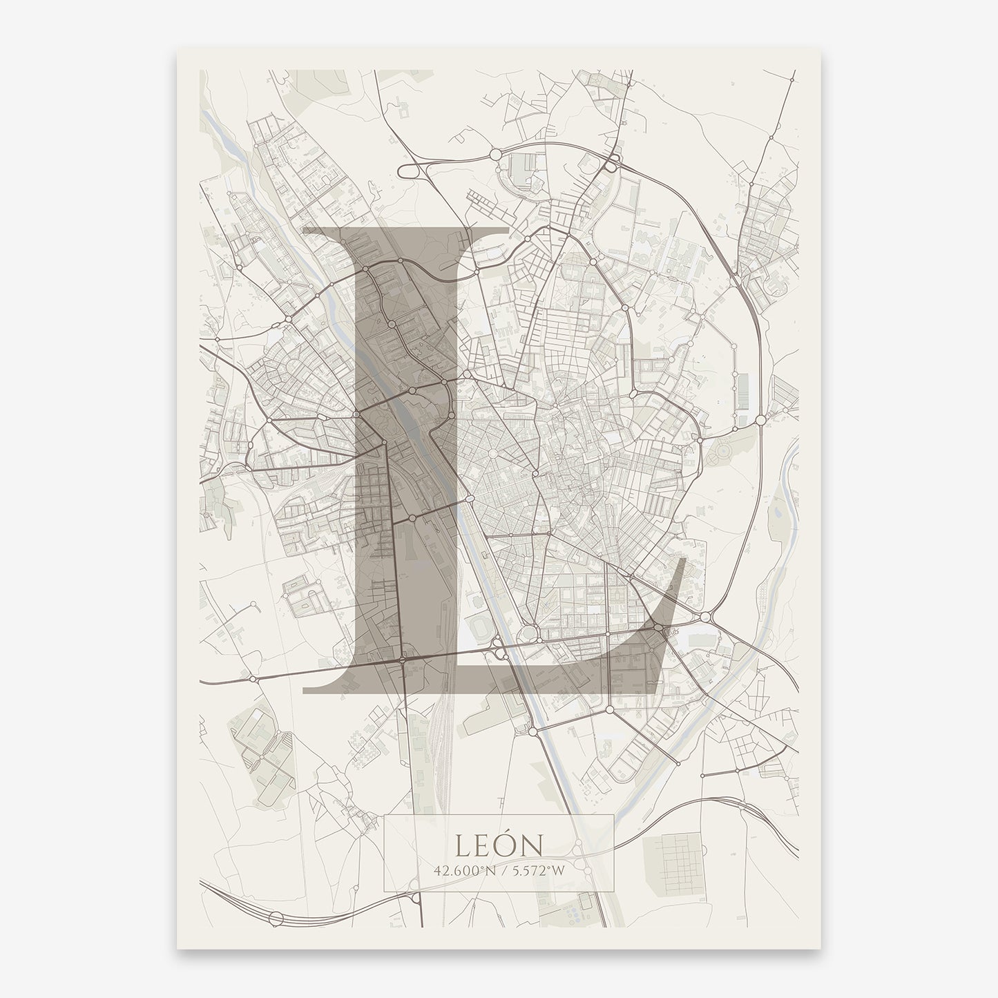 Leon Map V06 Rustic / Frame / No