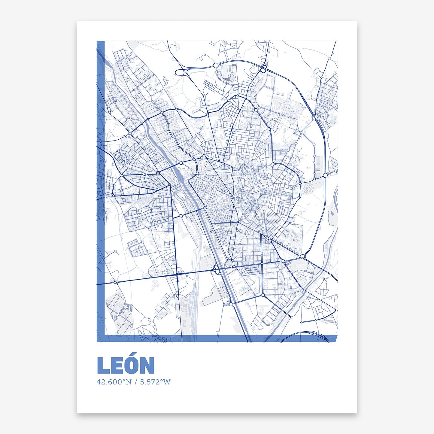 Leon Map V07 Med / Frame / Yes