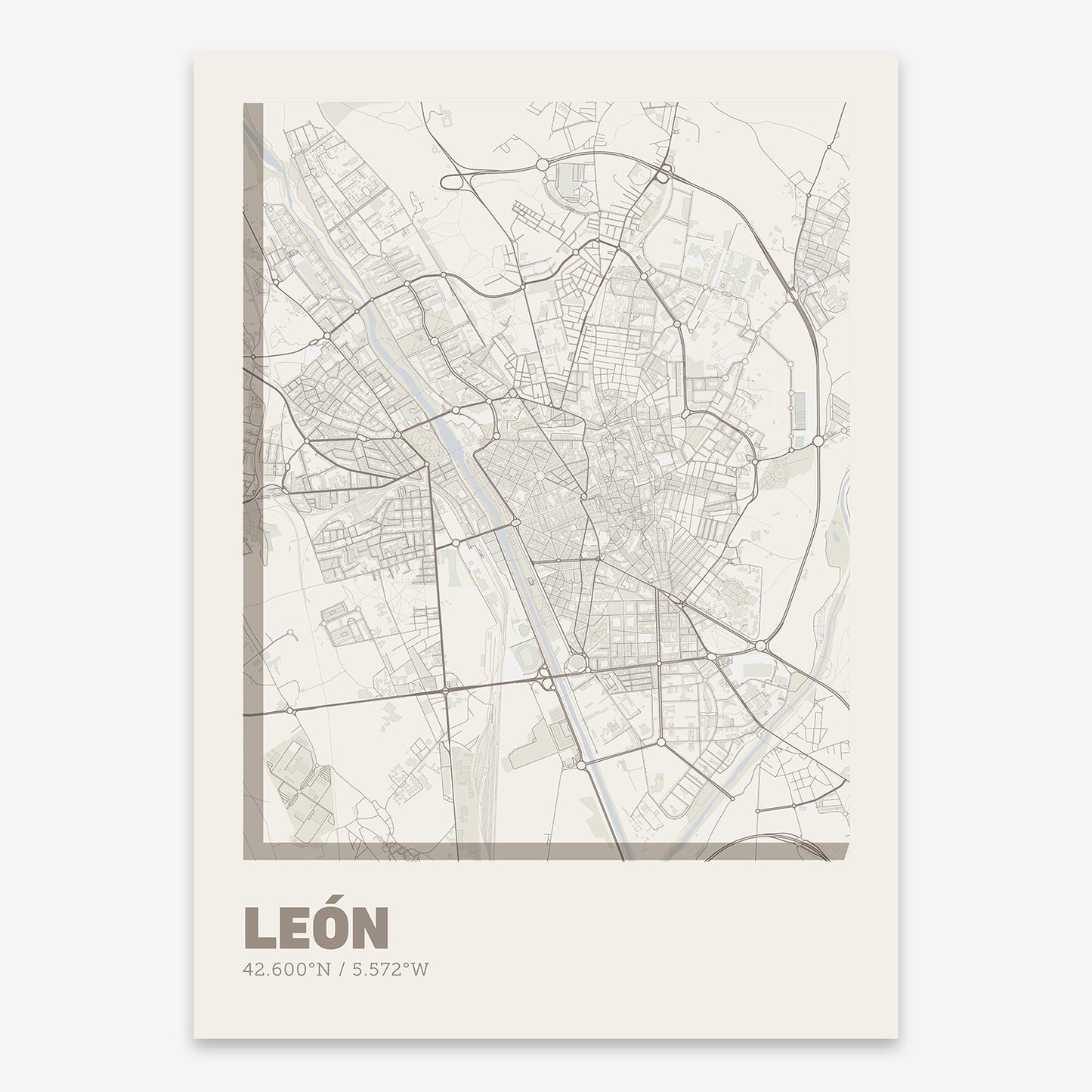 Leon Map V07 Rustic / No Frame / No