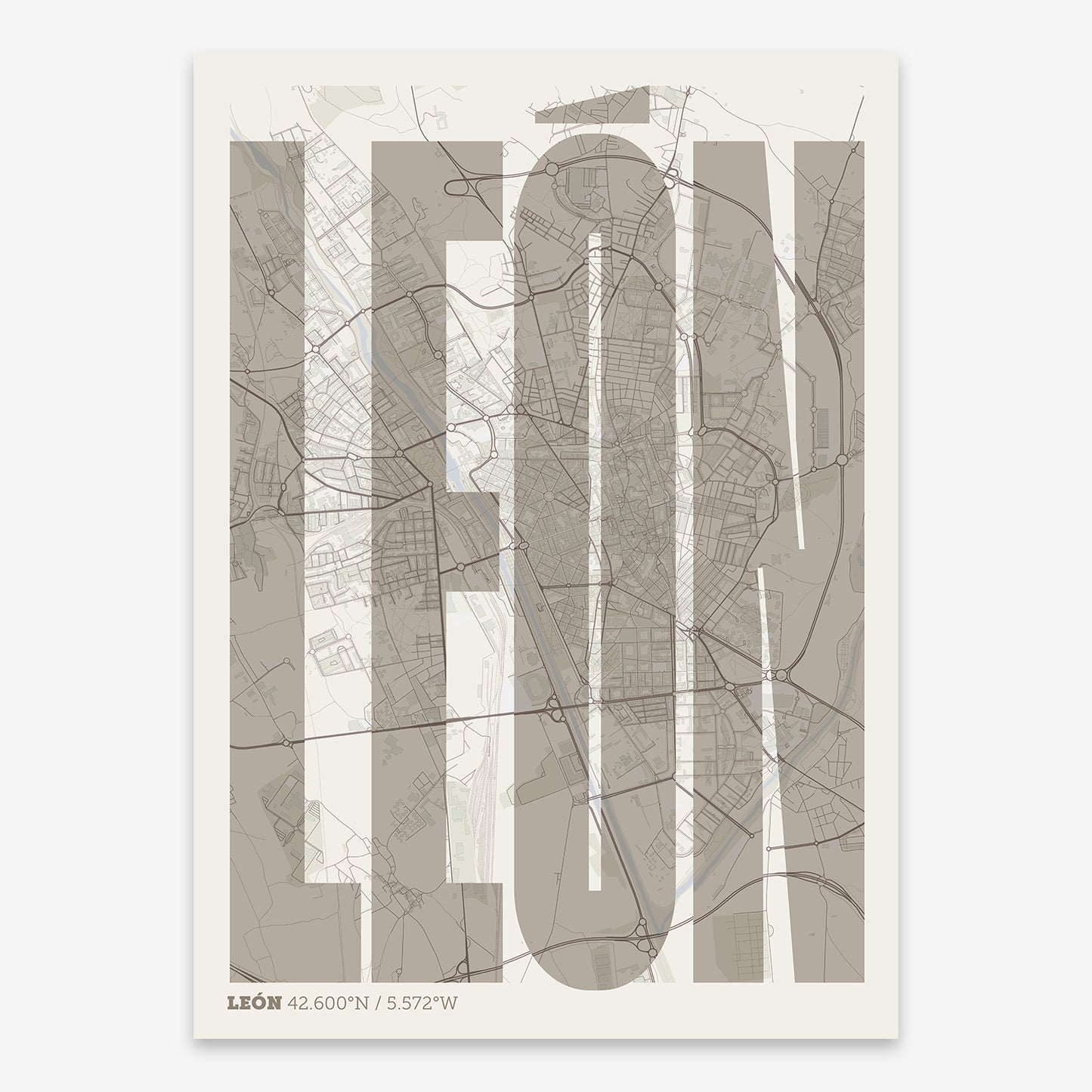 Leon Map V09 Rustic / Frame / No