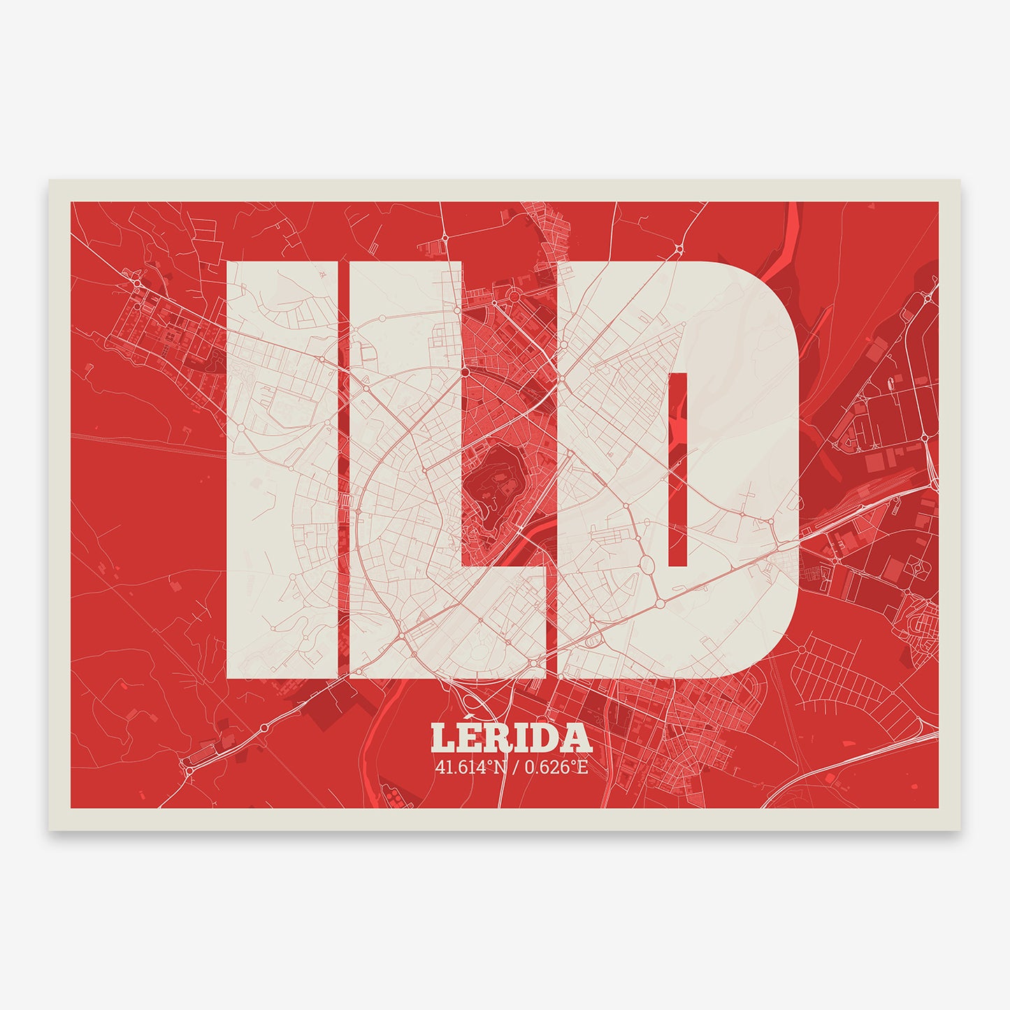 Lerida Map V02 Boho / Frame / Yes