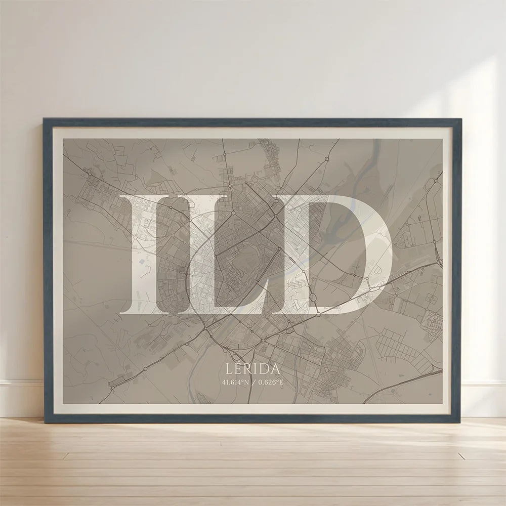 Lámina elegante de Lérida – Póster minimalista y sofisticado