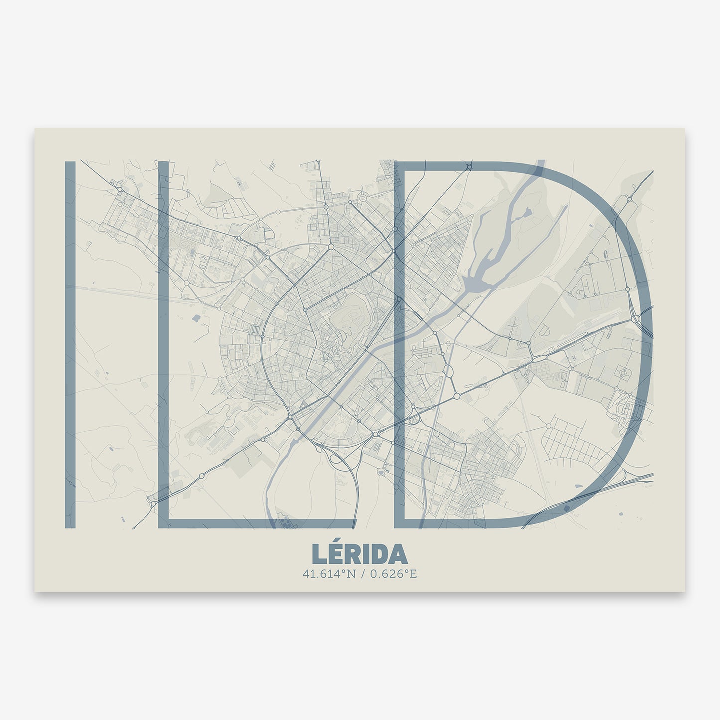 Lerida Map V07 Seaside / Frame / No