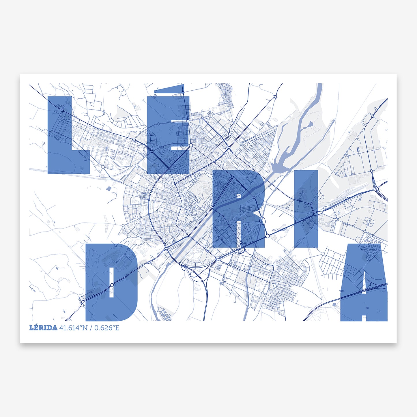 Lerida Map V08 Med / No Frame / No