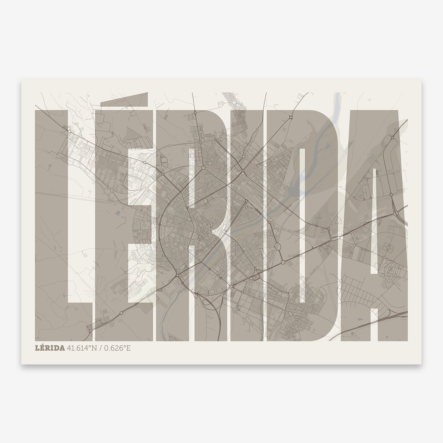 Lerida Map V09 Rustic / No Frame / No