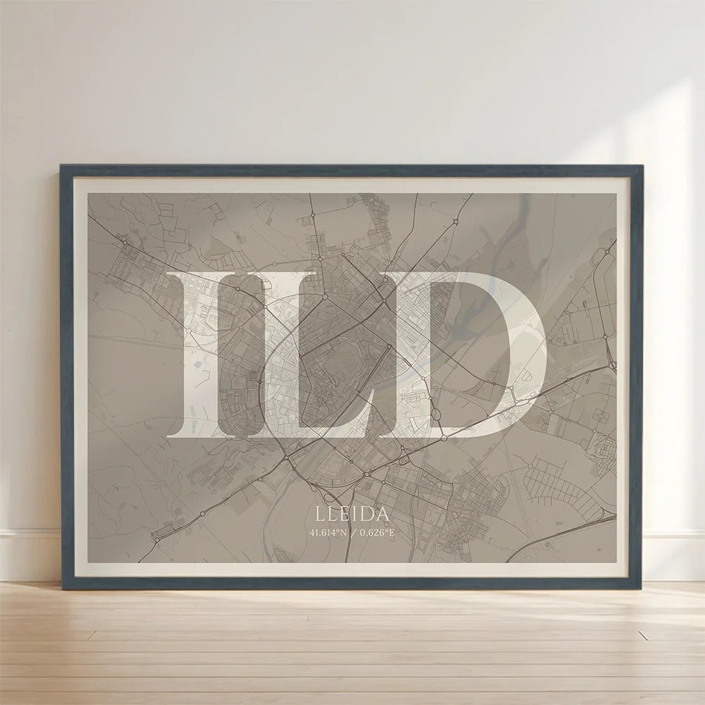 Lámina elegante de Lleida – Póster minimalista y sofisticado