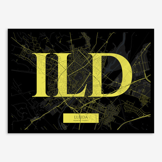 Lleida Map V06 Night / Frame / Yes