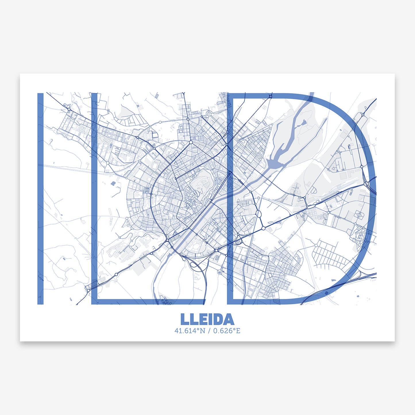 Lleida Map V07 Med / No Frame / No