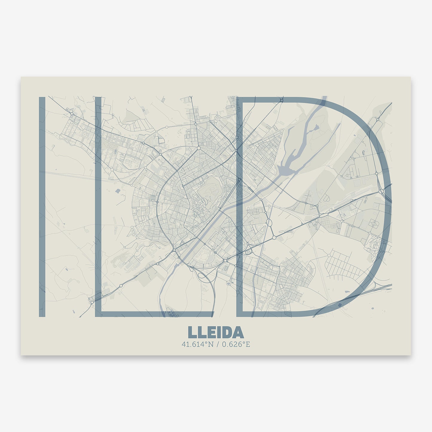 Lleida Map V07 Seaside / No Frame / No